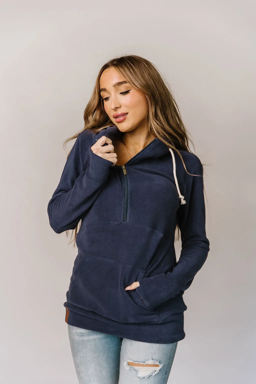 Ampersand Cozy Cutie Halfzip Blueberry Sweatshirt