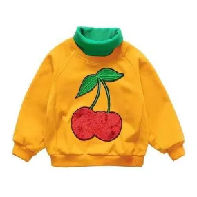 Appliques Cherry Toddler Girls Tees