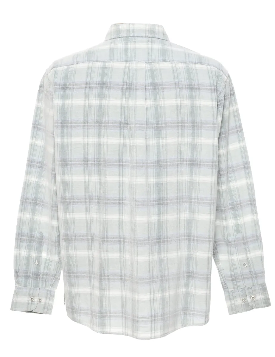 Aqua Blue Corduroy Checked Shirt - XL