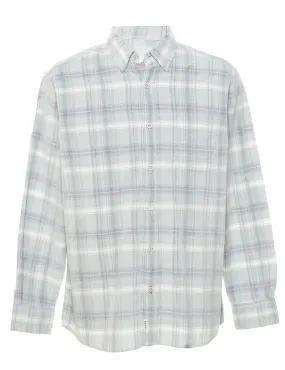 Aqua Blue Corduroy Checked Shirt - XL