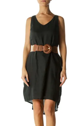 Black Belted Day Dress