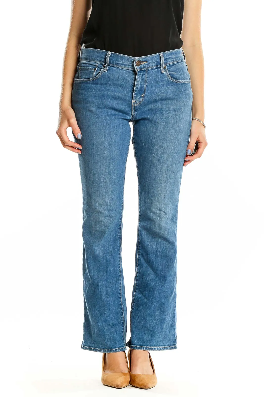 Blue Classic Bootcut Denim Jeans