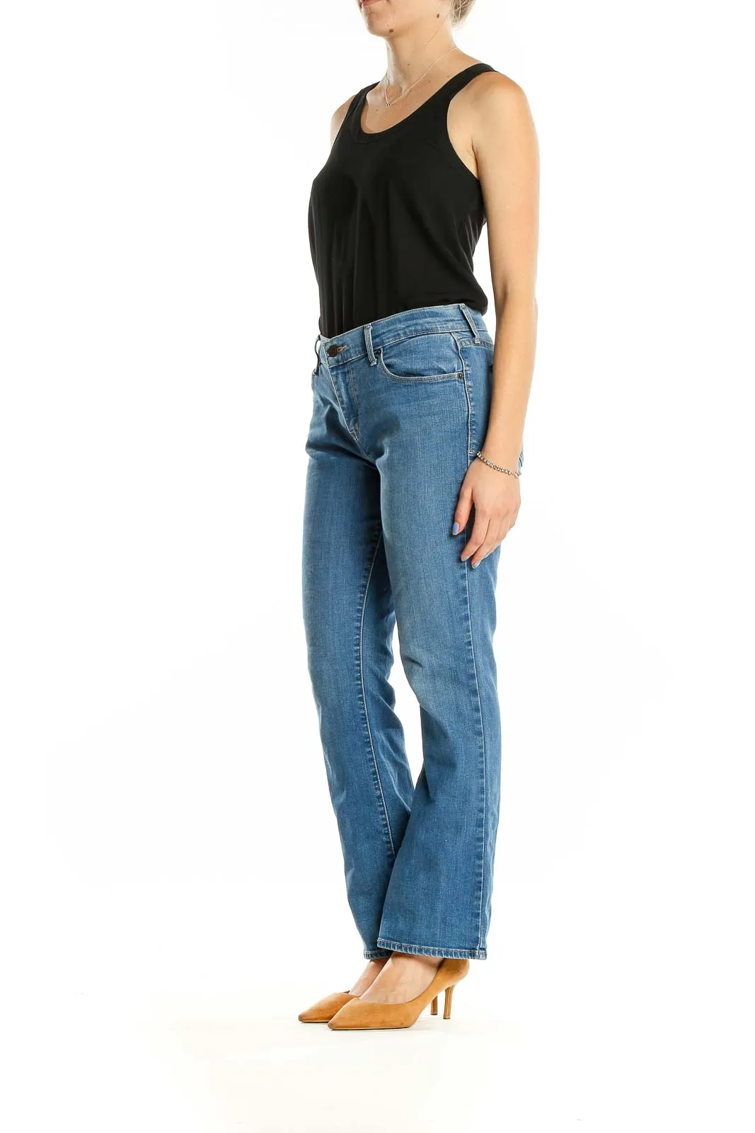 Blue Classic Bootcut Denim Jeans