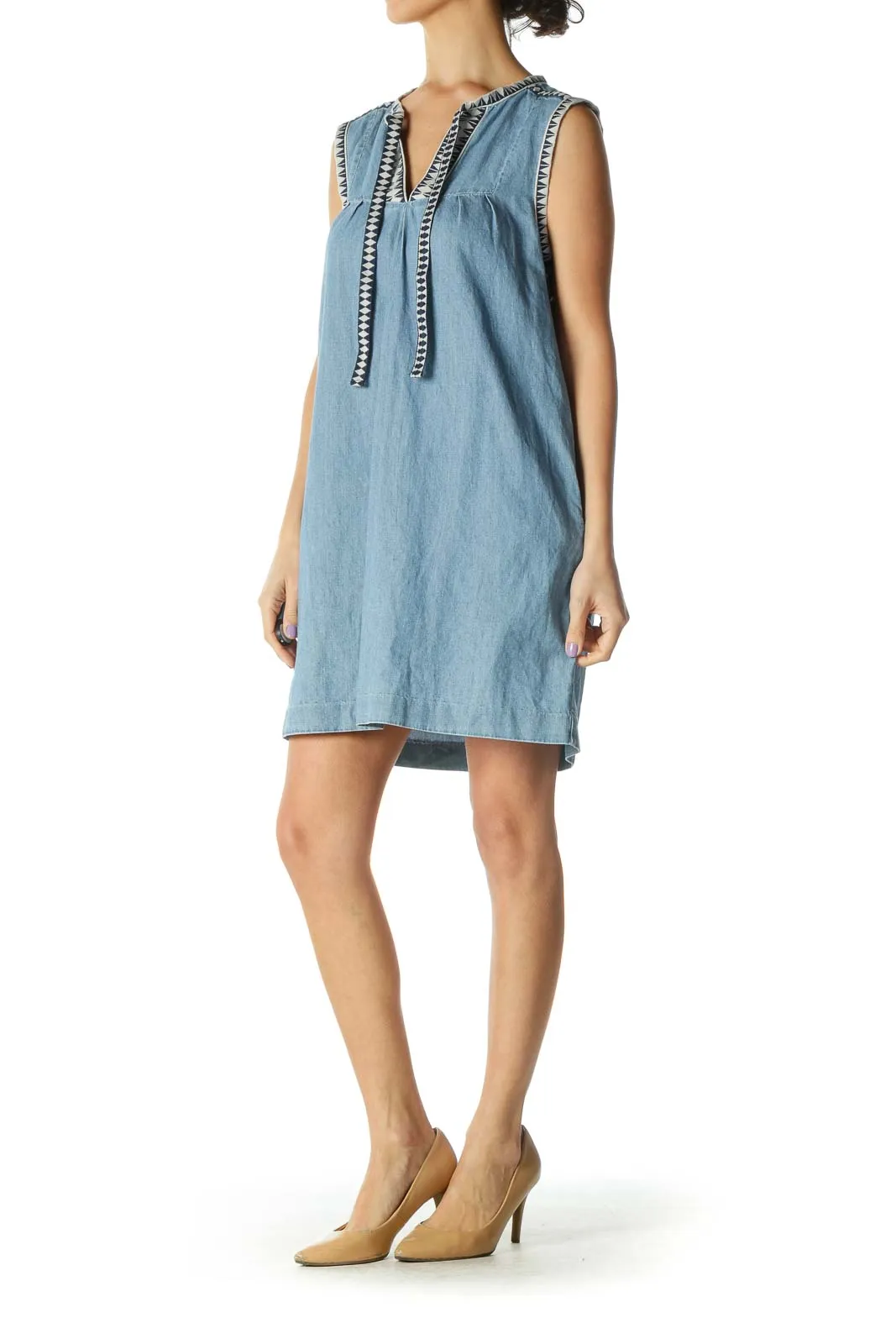 Blue Denim Pocketed Day Dress