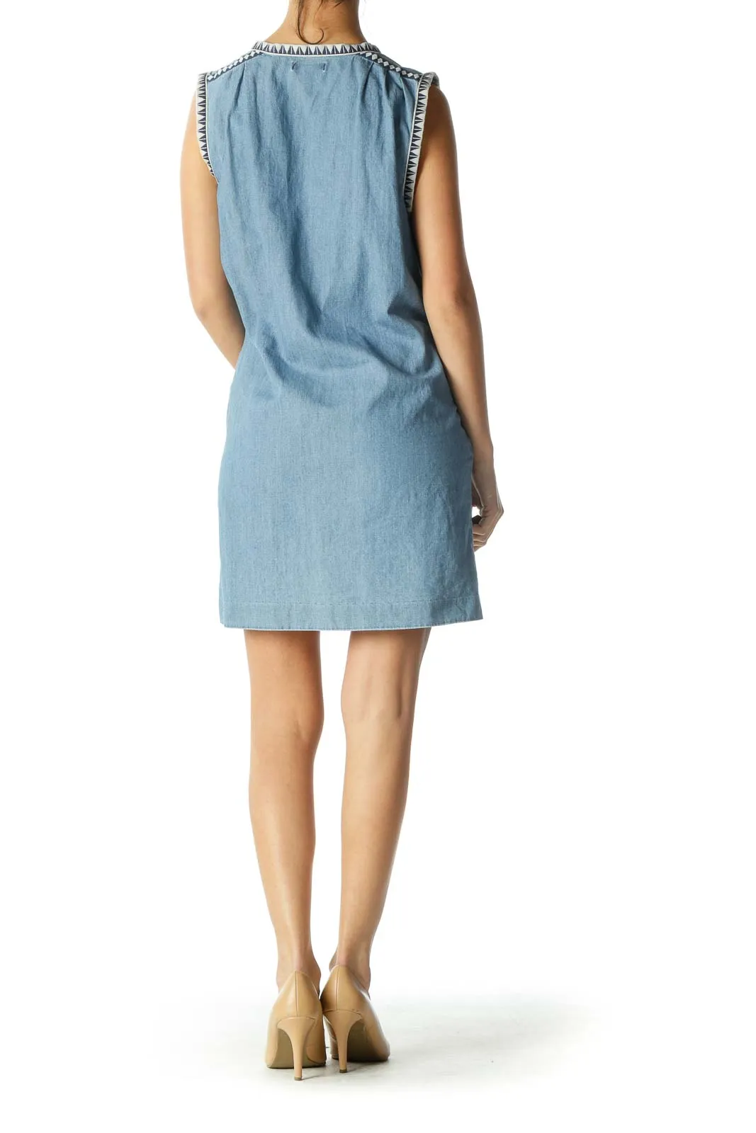 Blue Denim Pocketed Day Dress