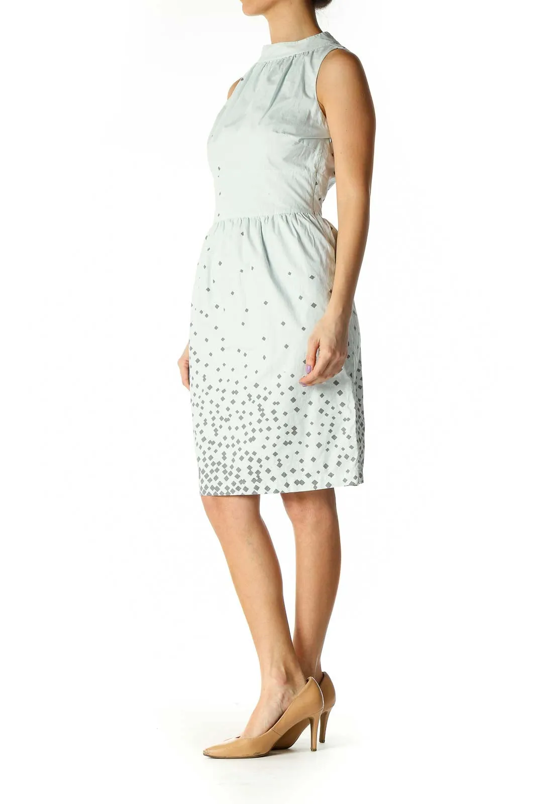 Blue Polka Dot Day A-Line Dress