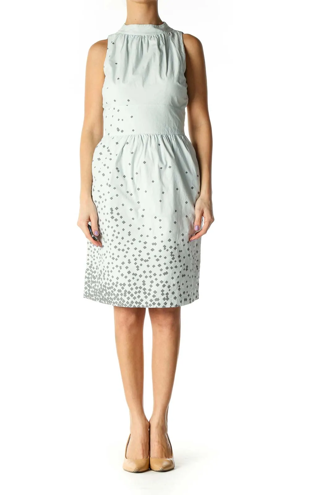 Blue Polka Dot Day A-Line Dress