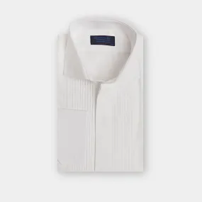 Contemporary Fit, Cutaway Collar, Double Cuff Dress Shirt With Pleated Front