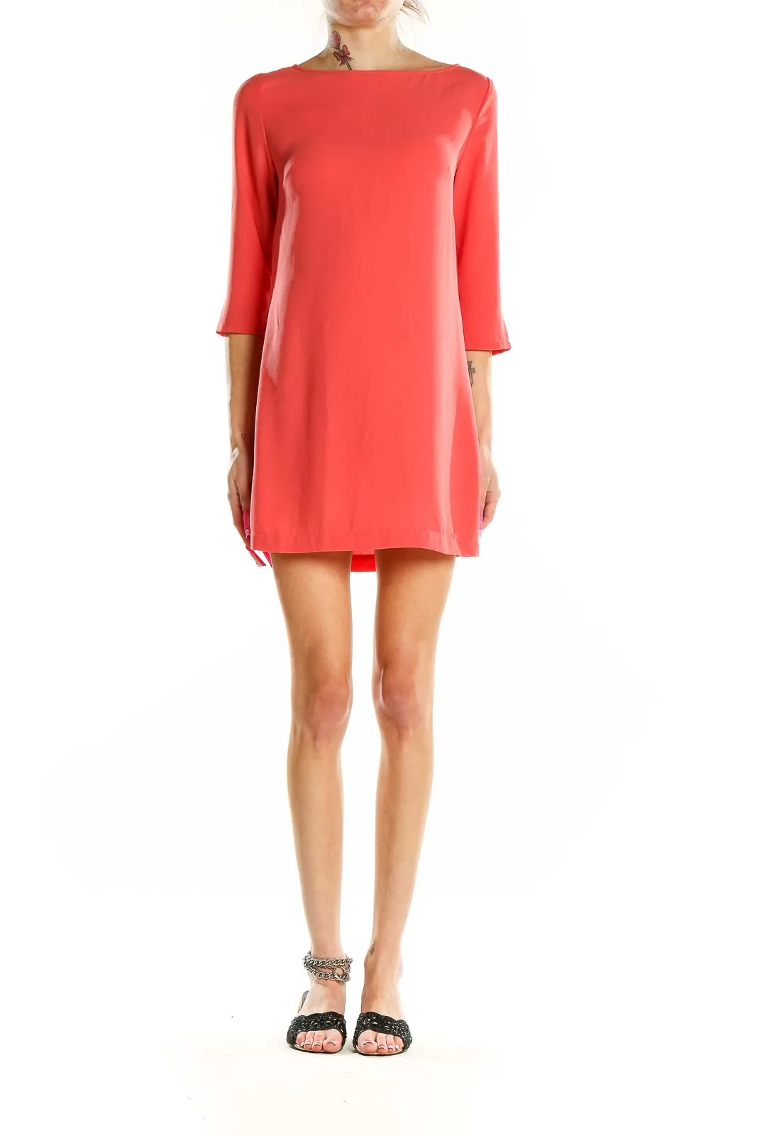 Coral Shift Mini Dress