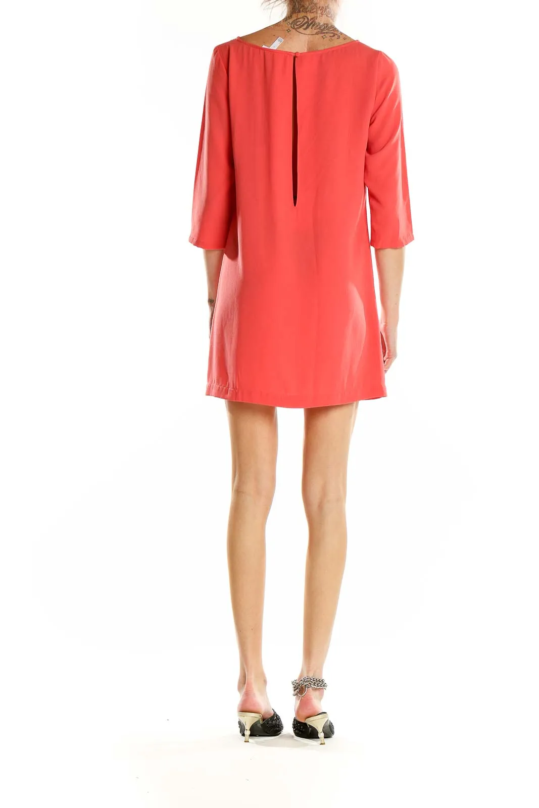 Coral Shift Mini Dress