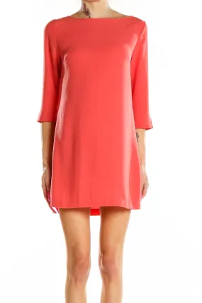 Coral Shift Mini Dress