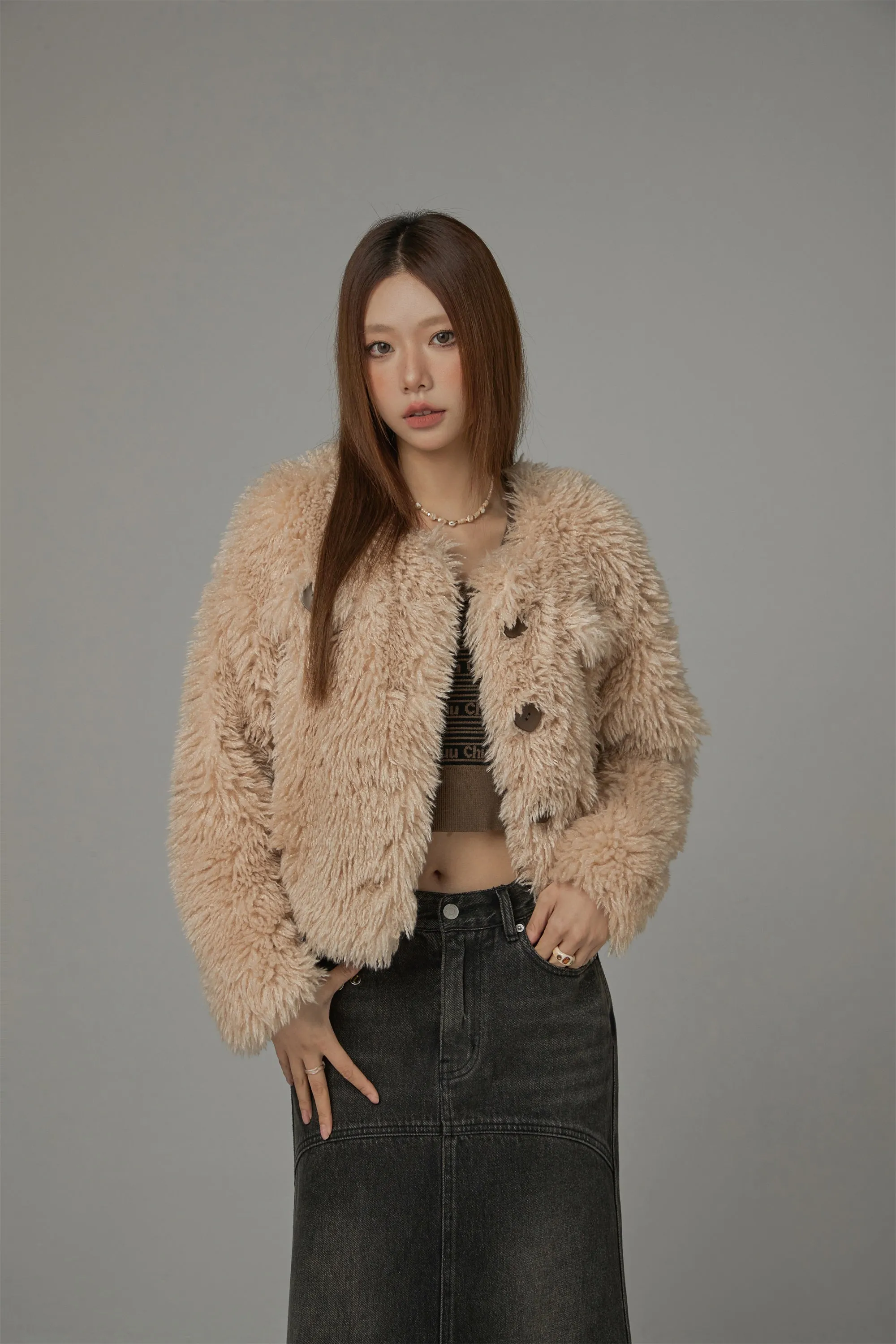 Cozy Fur Button Jacket