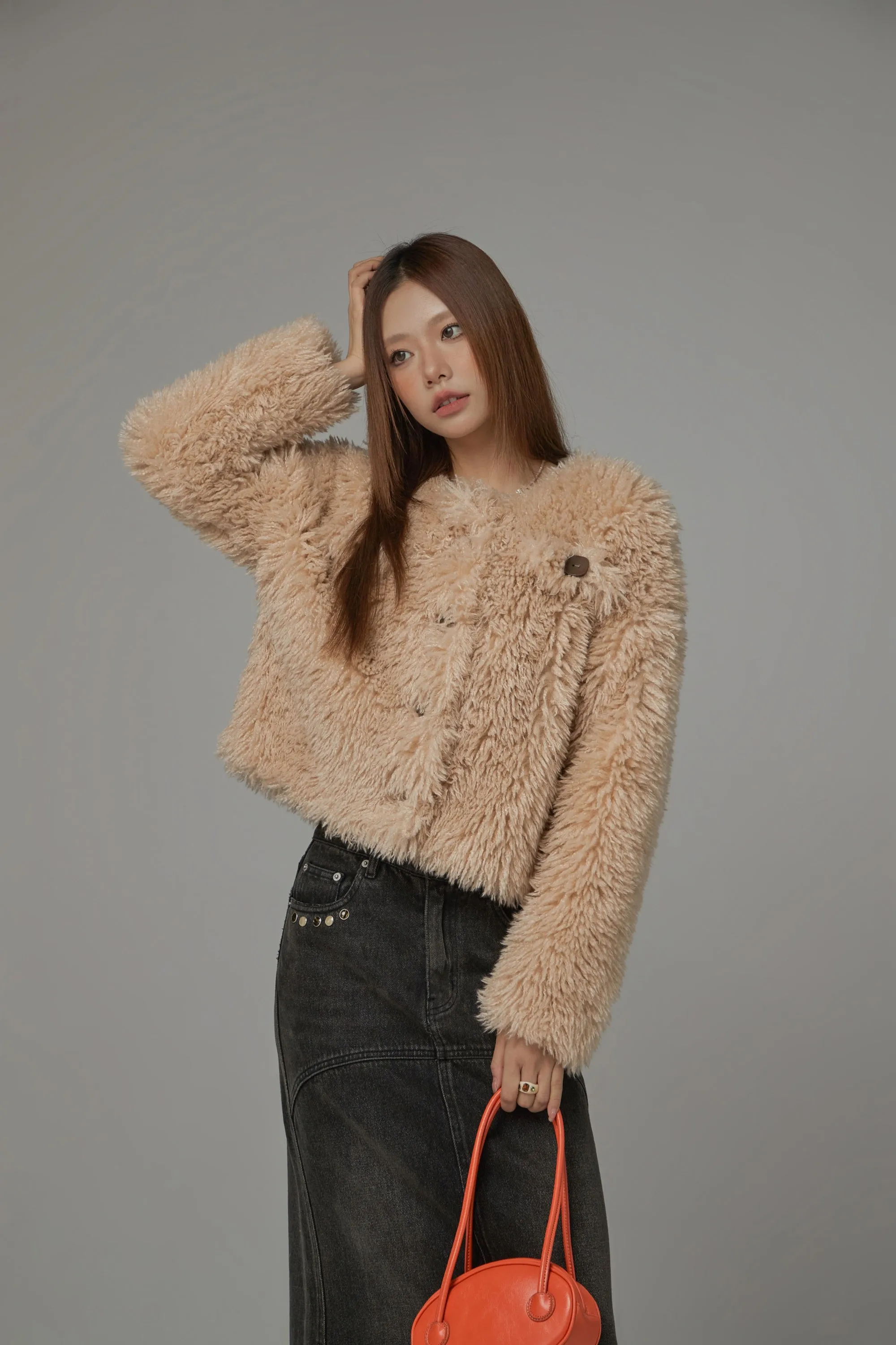 Cozy Fur Button Jacket