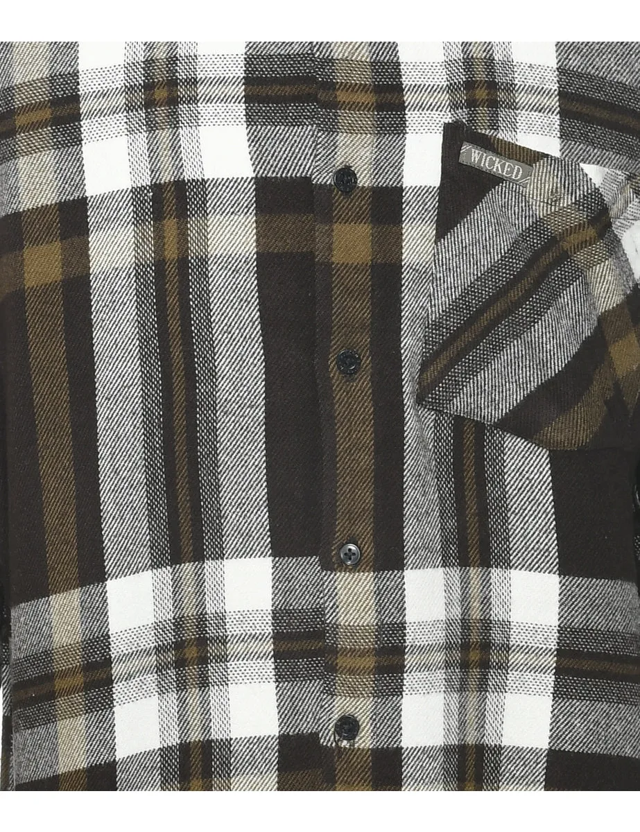 Dark Brown Checked Shirt - M