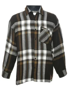 Dark Brown Checked Shirt - M