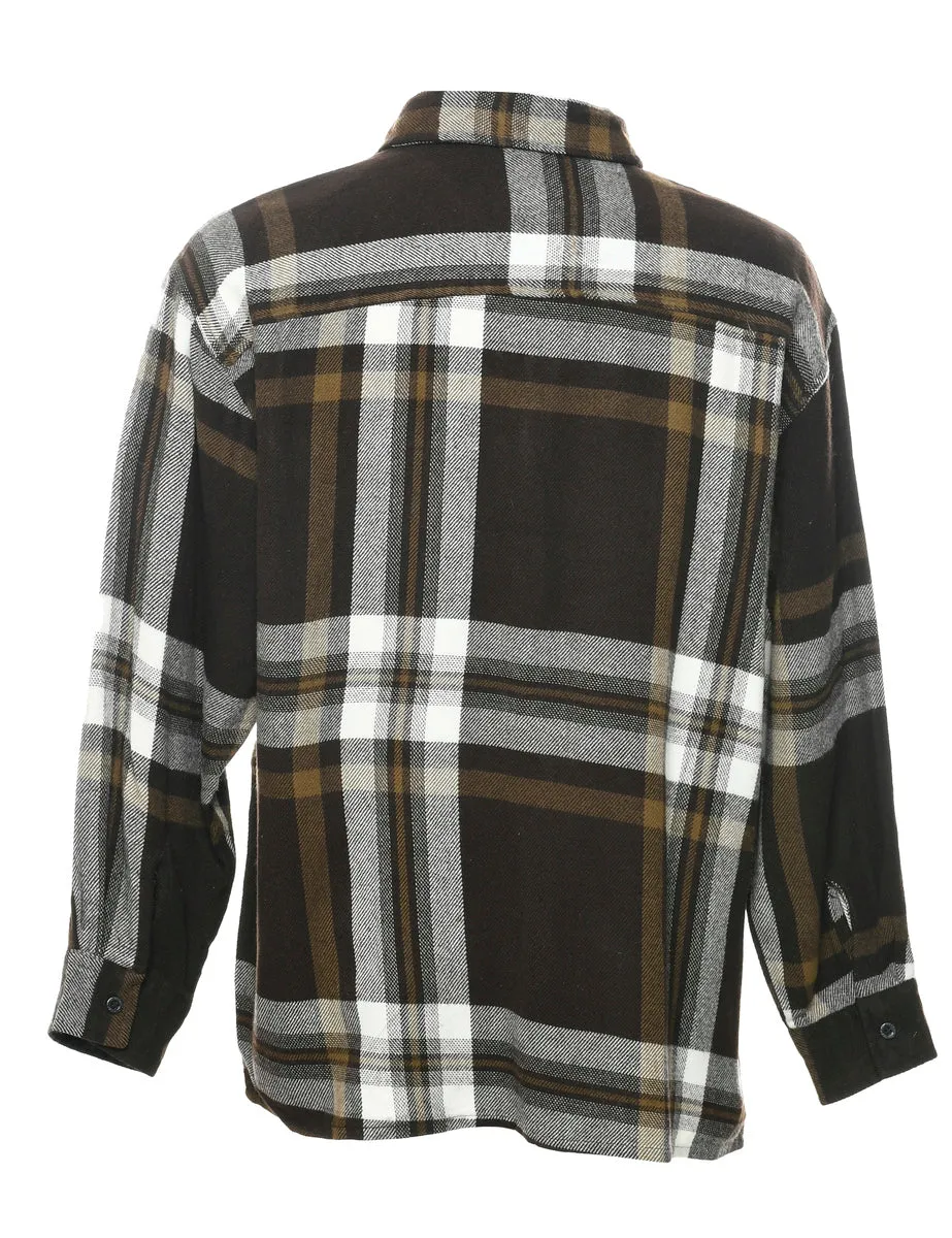 Dark Brown Checked Shirt - M