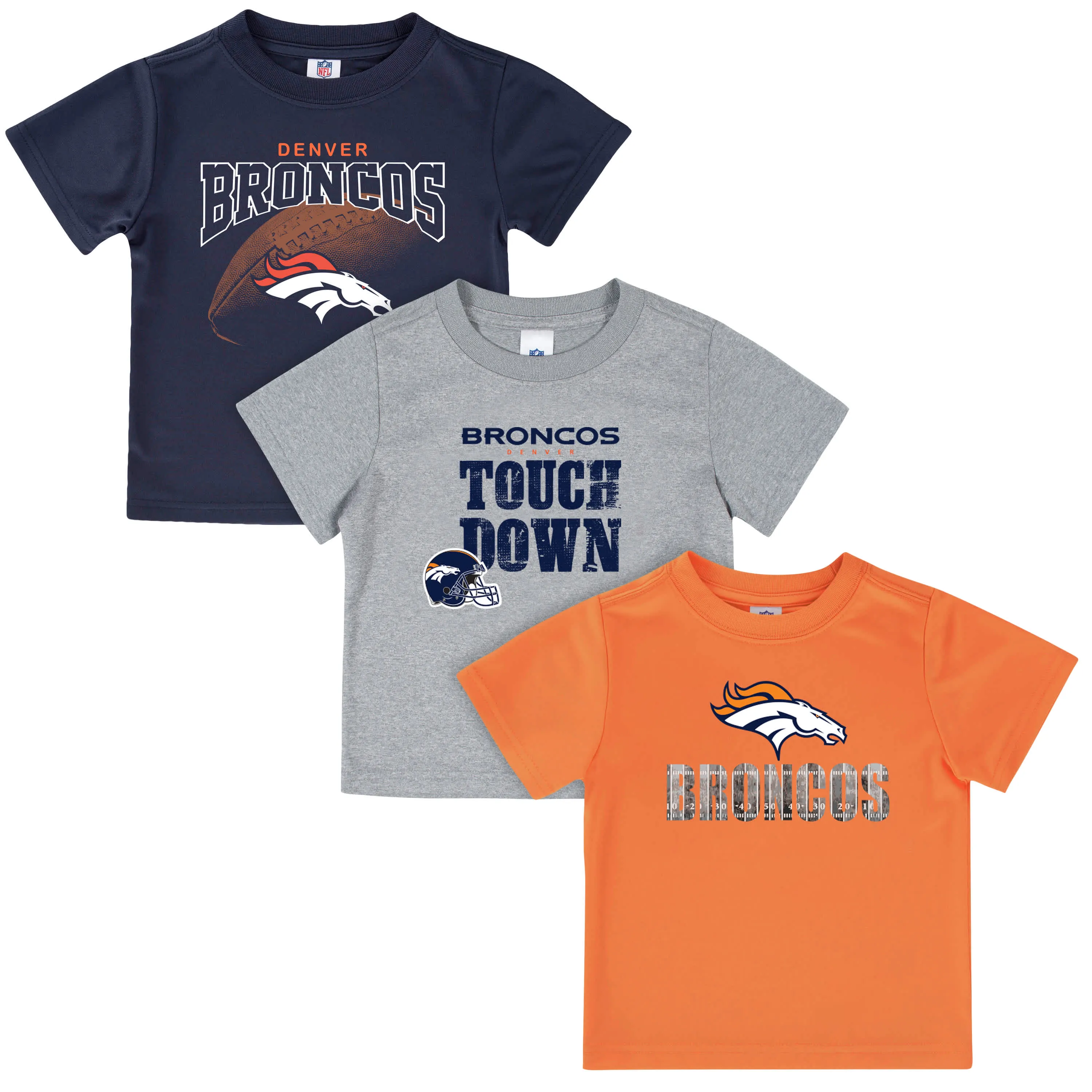 Denver Broncos Boys 3-Pack Short Sleeve Tees