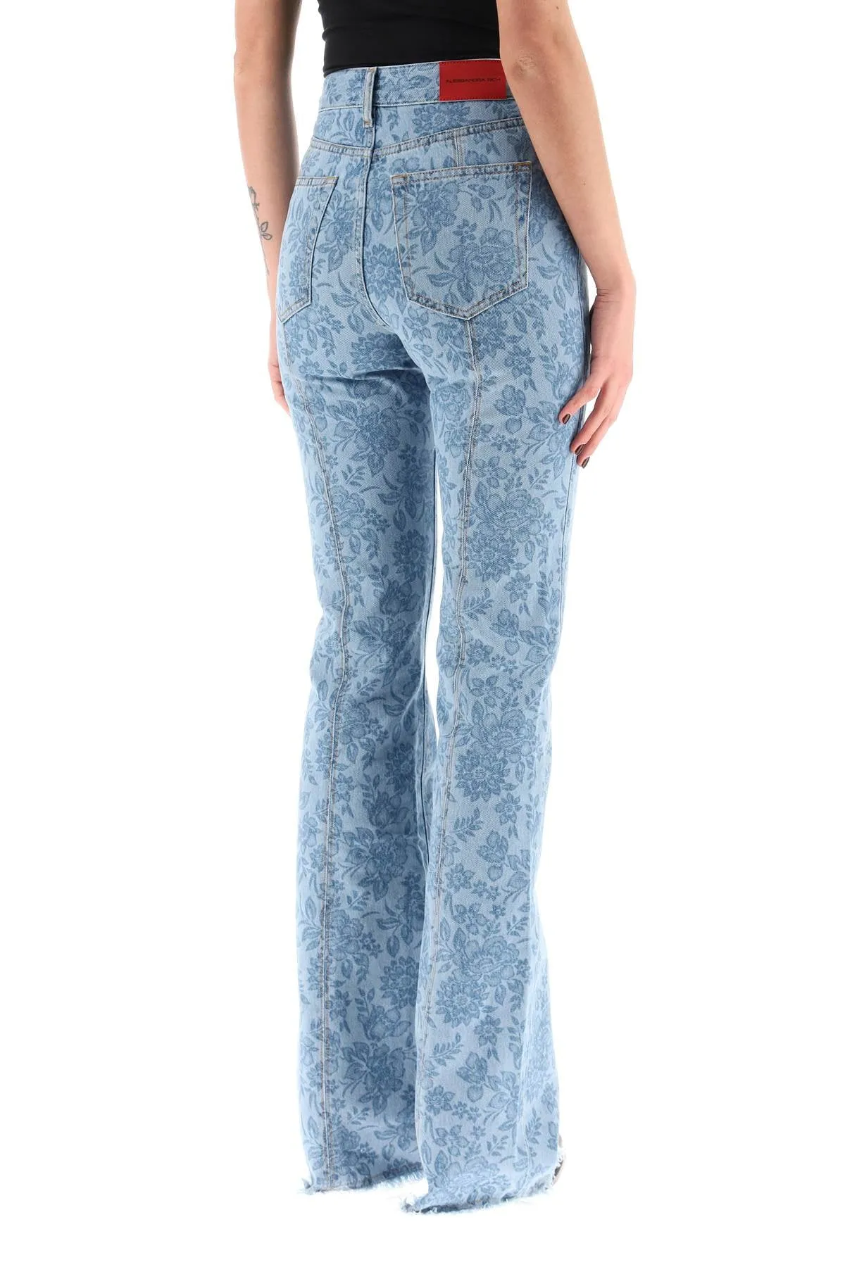 flower print flared jeans