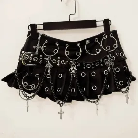 Flytonn-harajuku  Short skirts Rivets Short skirts  gothic clothes y2k clothes y2k fashion Gothic Short skirts  vintage Short skirts