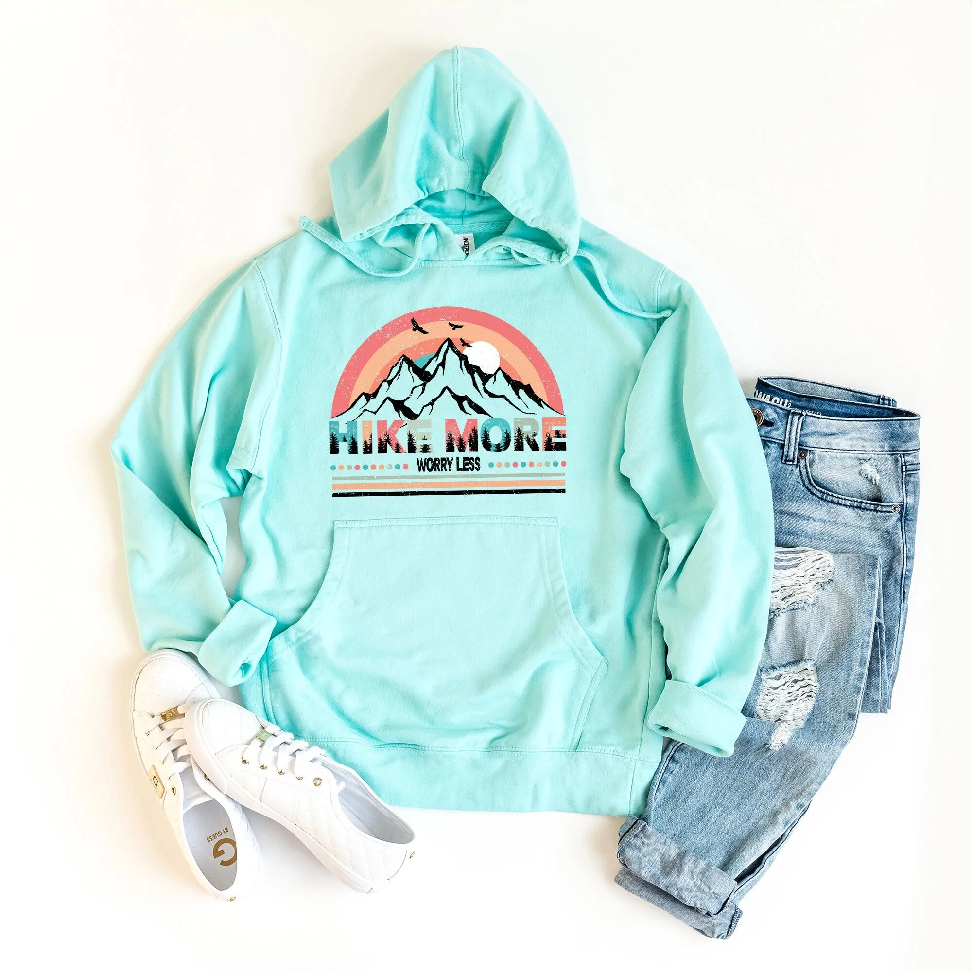 Hike More Worry Less Colorful | Hoodie