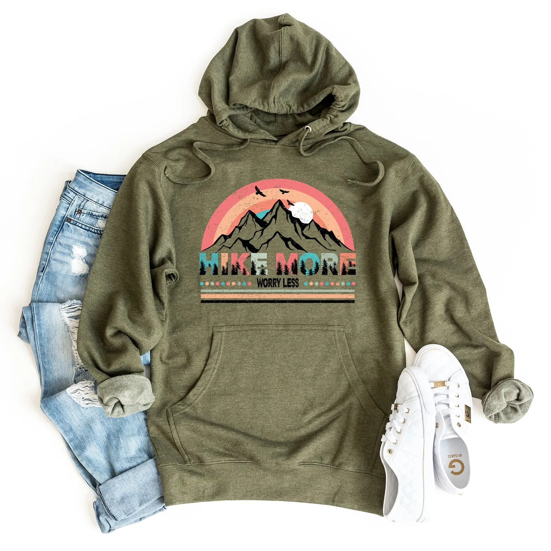 Hike More Worry Less Colorful | Hoodie