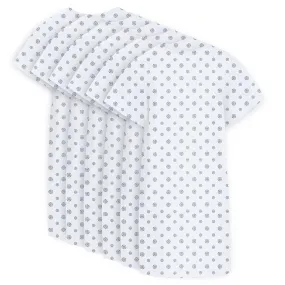 Hospital Gowns Pack of 6 -Cotton Blend Unisex Medical Patient Gowns, Fits up to 2 XL - 45" Long & 61" Wide with 2 Pairs of Back Tie