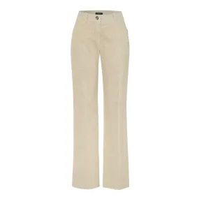 Jolie Ecru Flared Corduroy Trousers