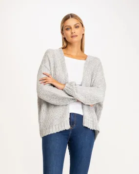 Large Chunky Knit Jacket Grey