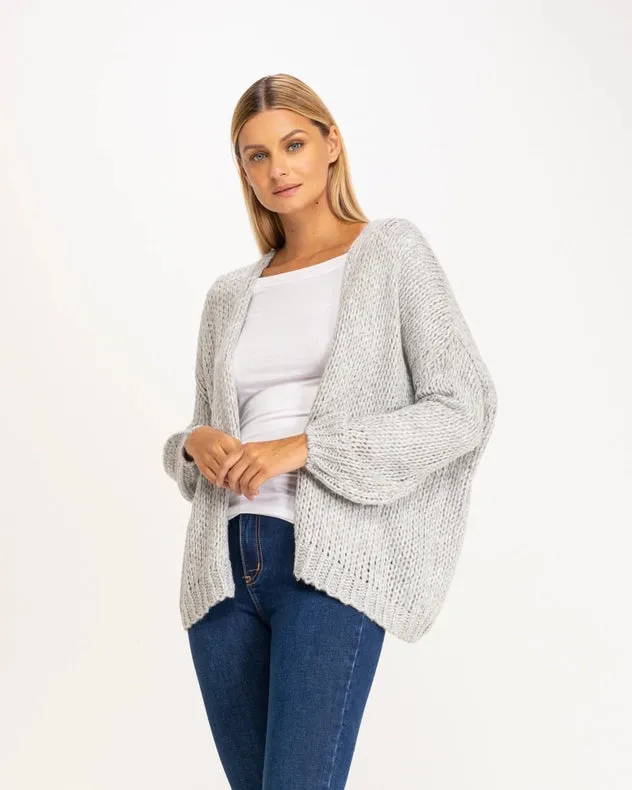 Large Chunky Knit Jacket Grey