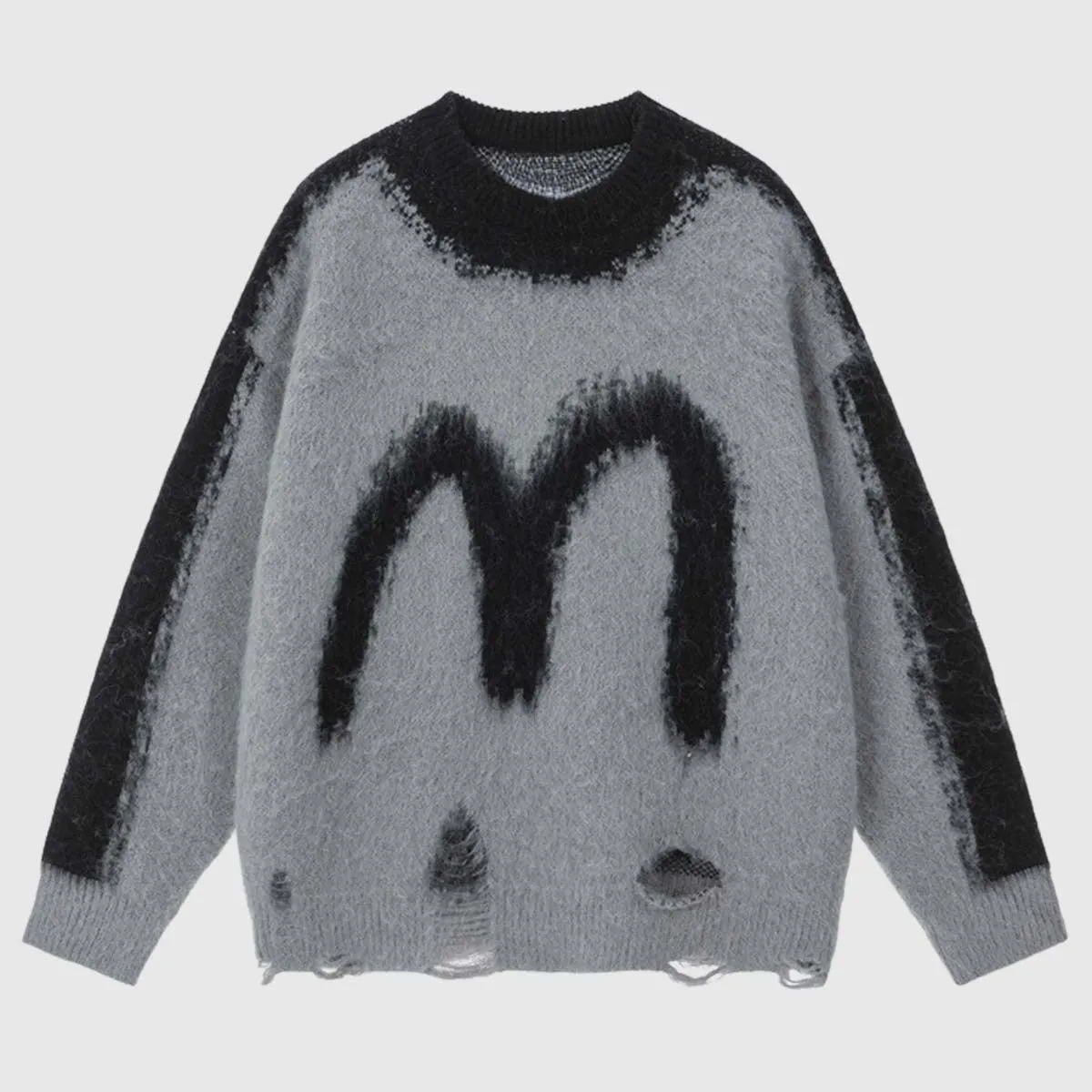 Letter Print Knit Sweater