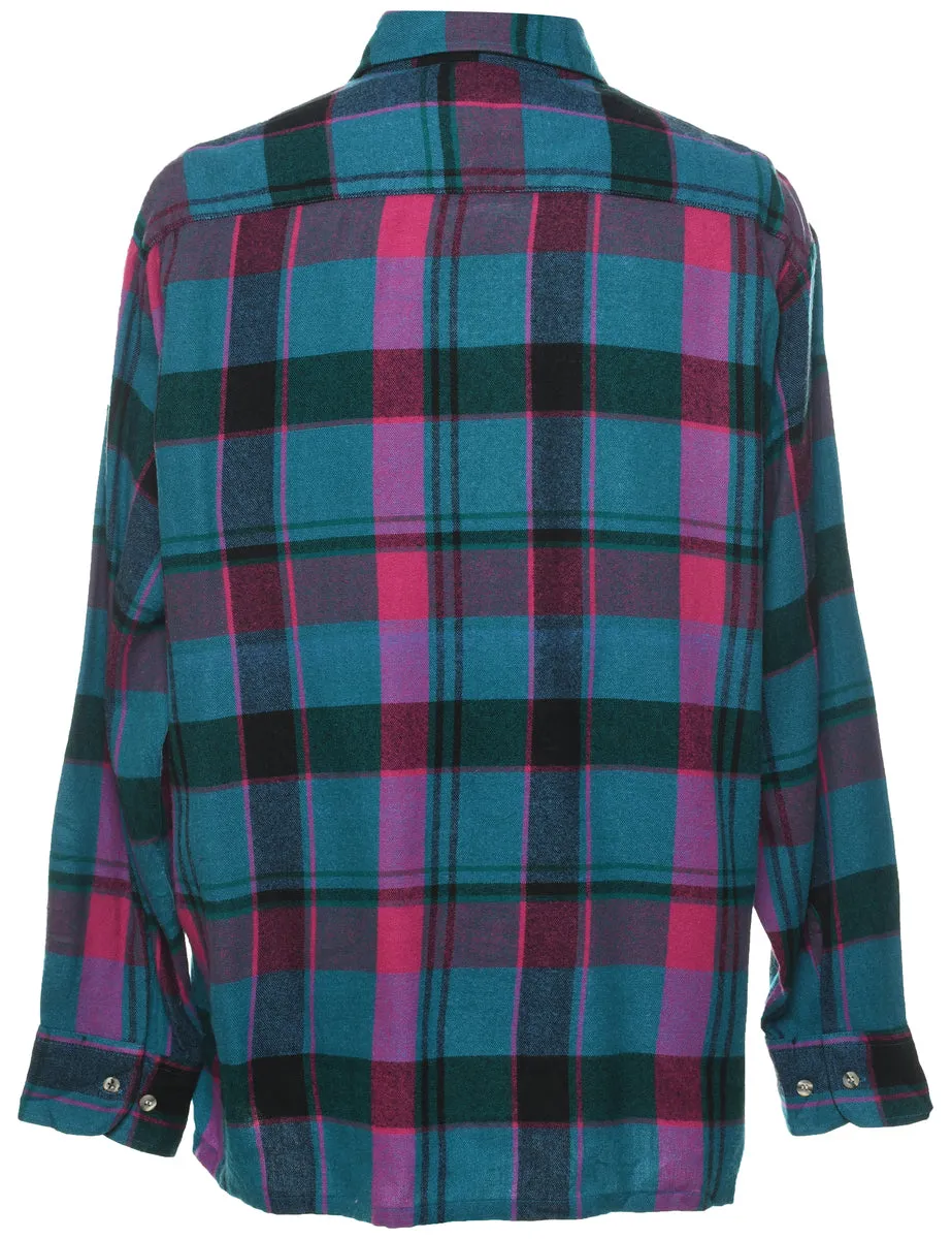 Long Sleeved Multi-Colour Checked Shirt - L