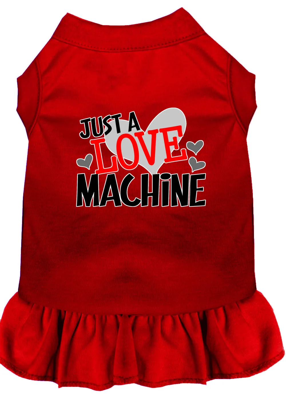 Love Machine Screen Print Dog Dress Red Xxxl