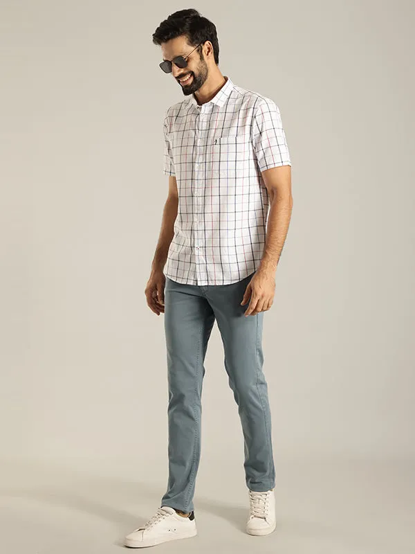 Men Checked Half Sleeve Cotton Shirt