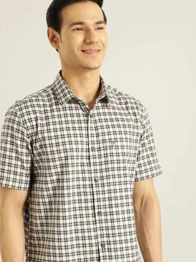 Men Checked Half Sleeve Cotton Shirt