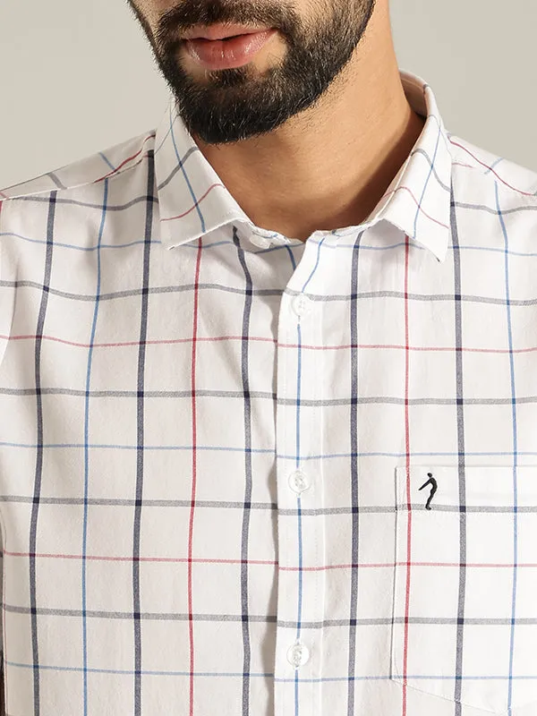 Men Checked Half Sleeve Cotton Shirt