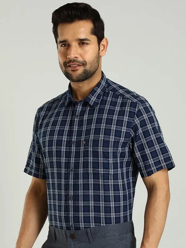 Men Checked Half Sleeve Cotton Shirt