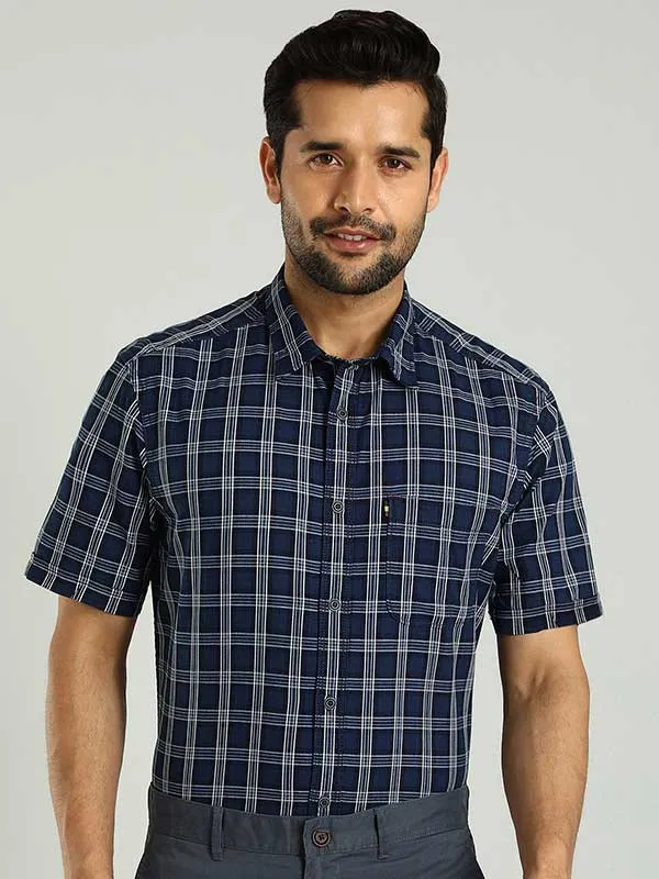 Men Checked Half Sleeve Cotton Shirt