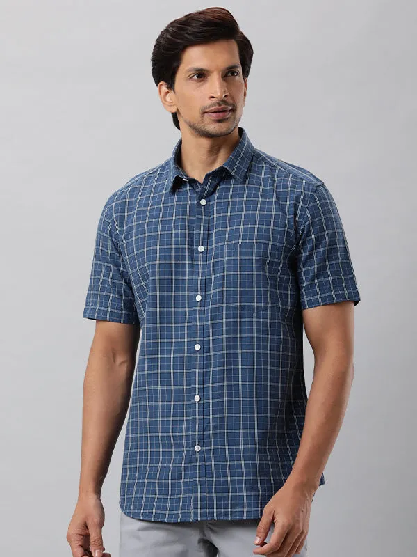 Men Fairtrade Checked Half Sleeve Cotton Shirt