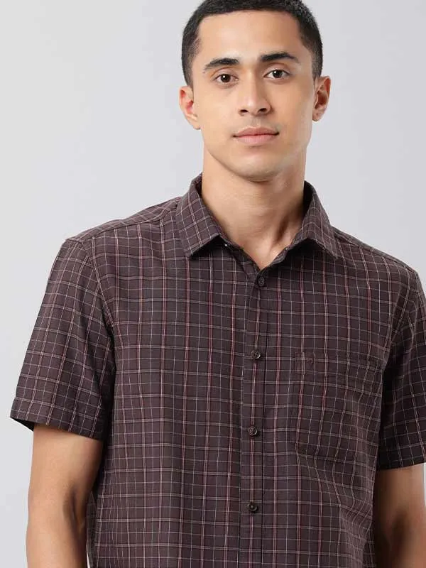 Men Fairtrade Checked Half Sleeve Cotton Shirt