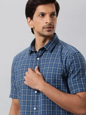 Men Fairtrade Checked Half Sleeve Cotton Shirt