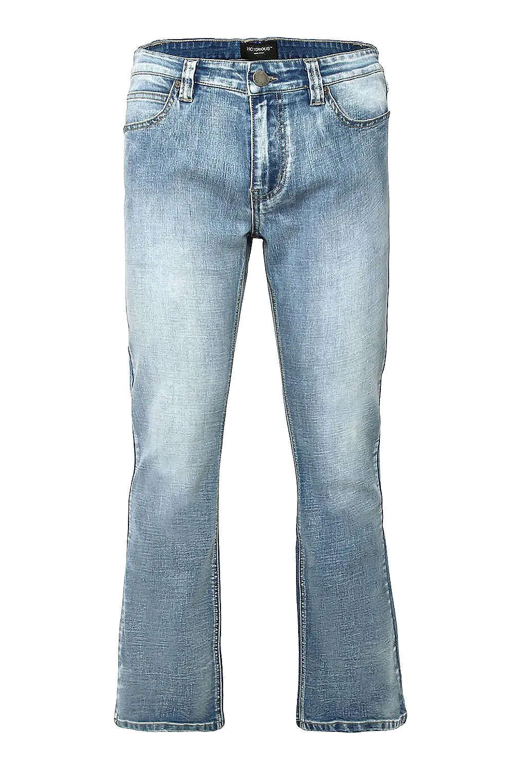 Men's Essential Light Washed Flared Denim Jeans