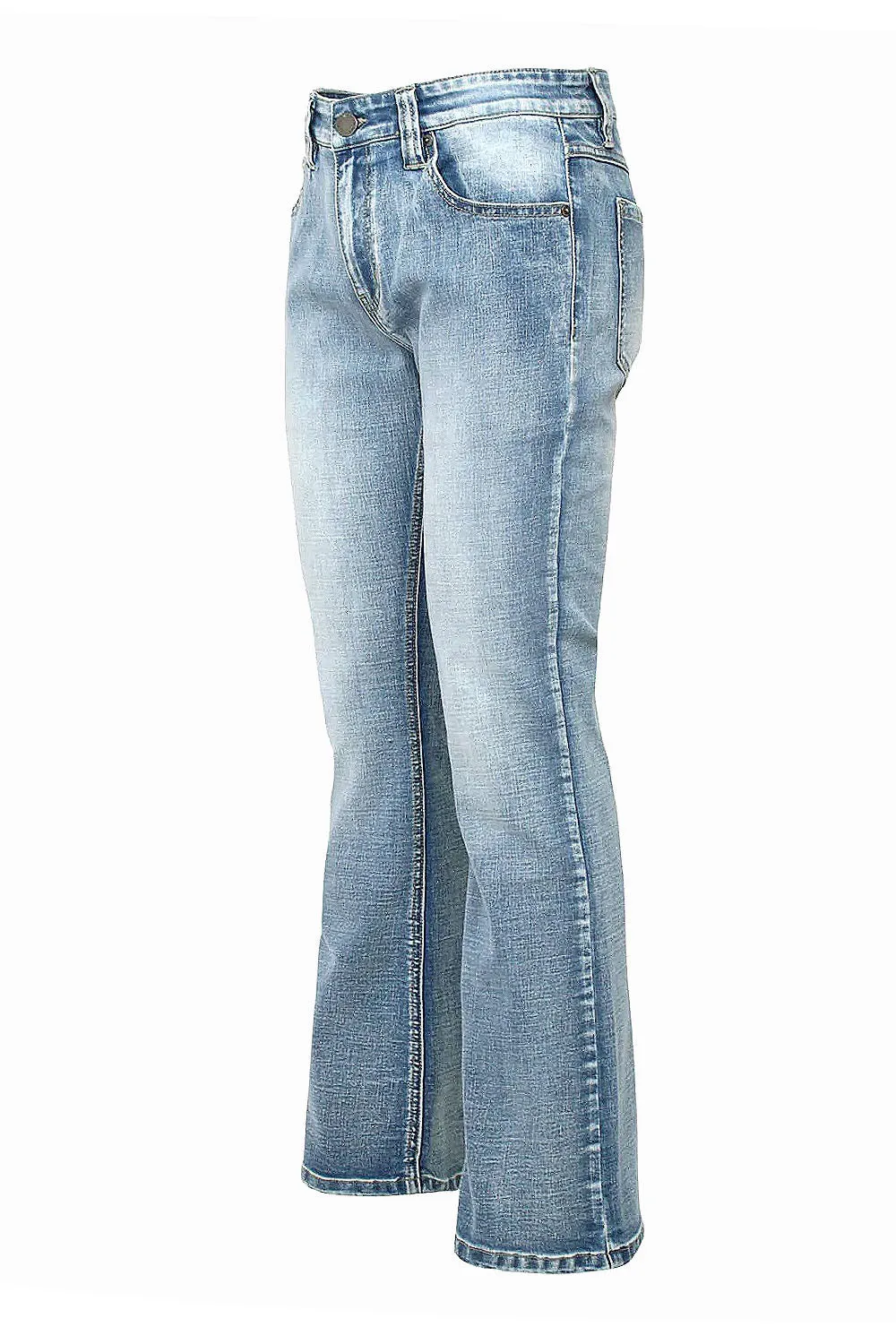 Men's Essential Light Washed Flared Denim Jeans