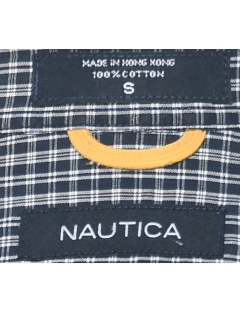 Nautica Checked Black & White Shot Sleeve Shirt - S