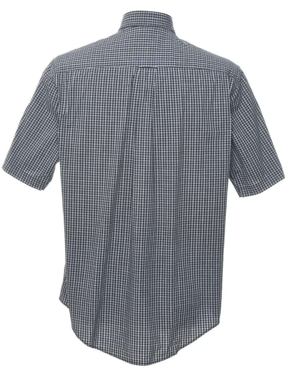 Nautica Checked Black & White Shot Sleeve Shirt - S