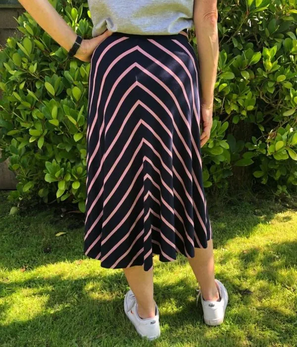 Navy & Pink Stripe Skirt