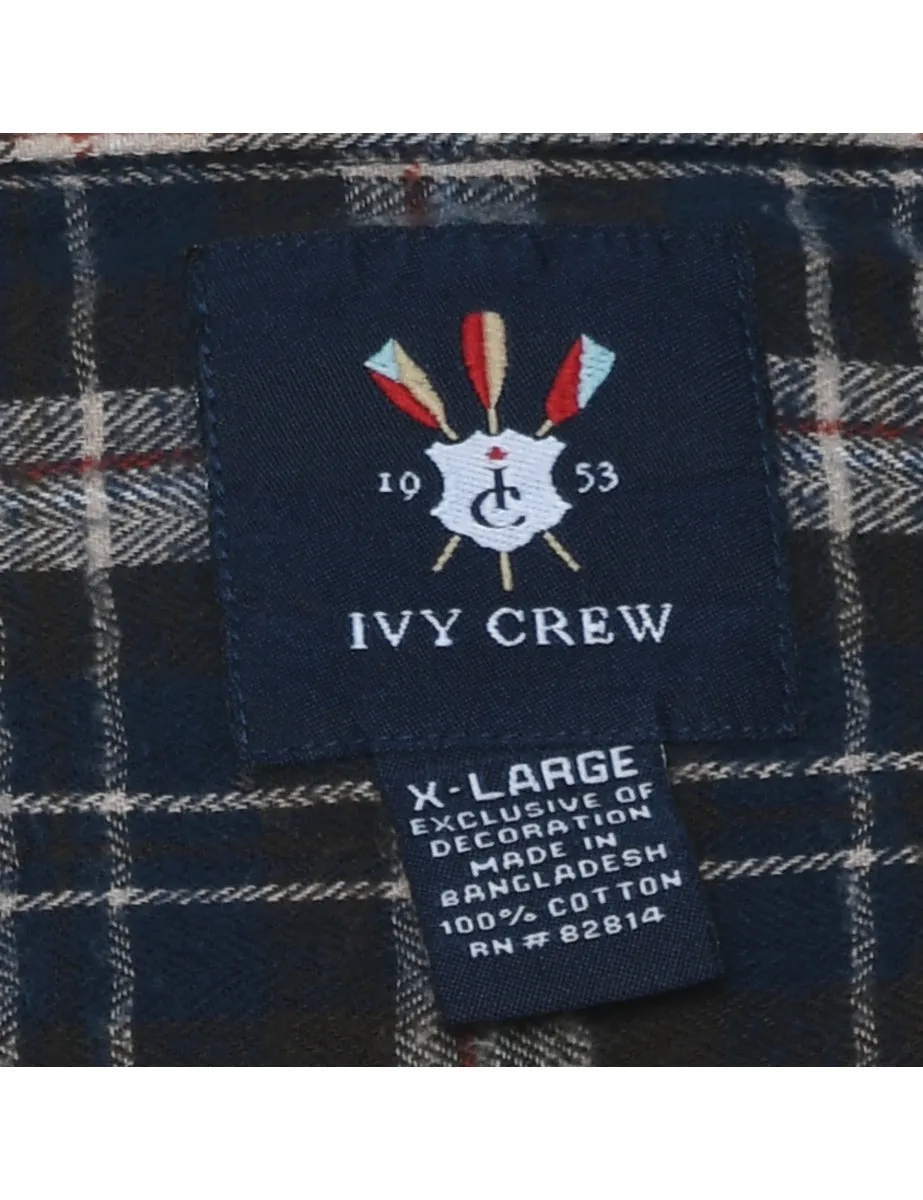 Navy Checked Shirt - XL