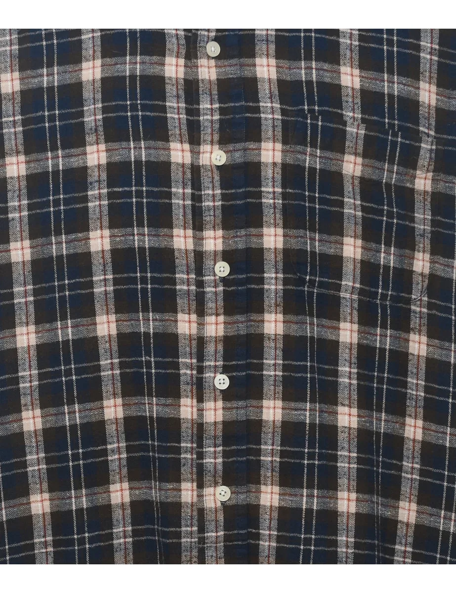 Navy Checked Shirt - XL