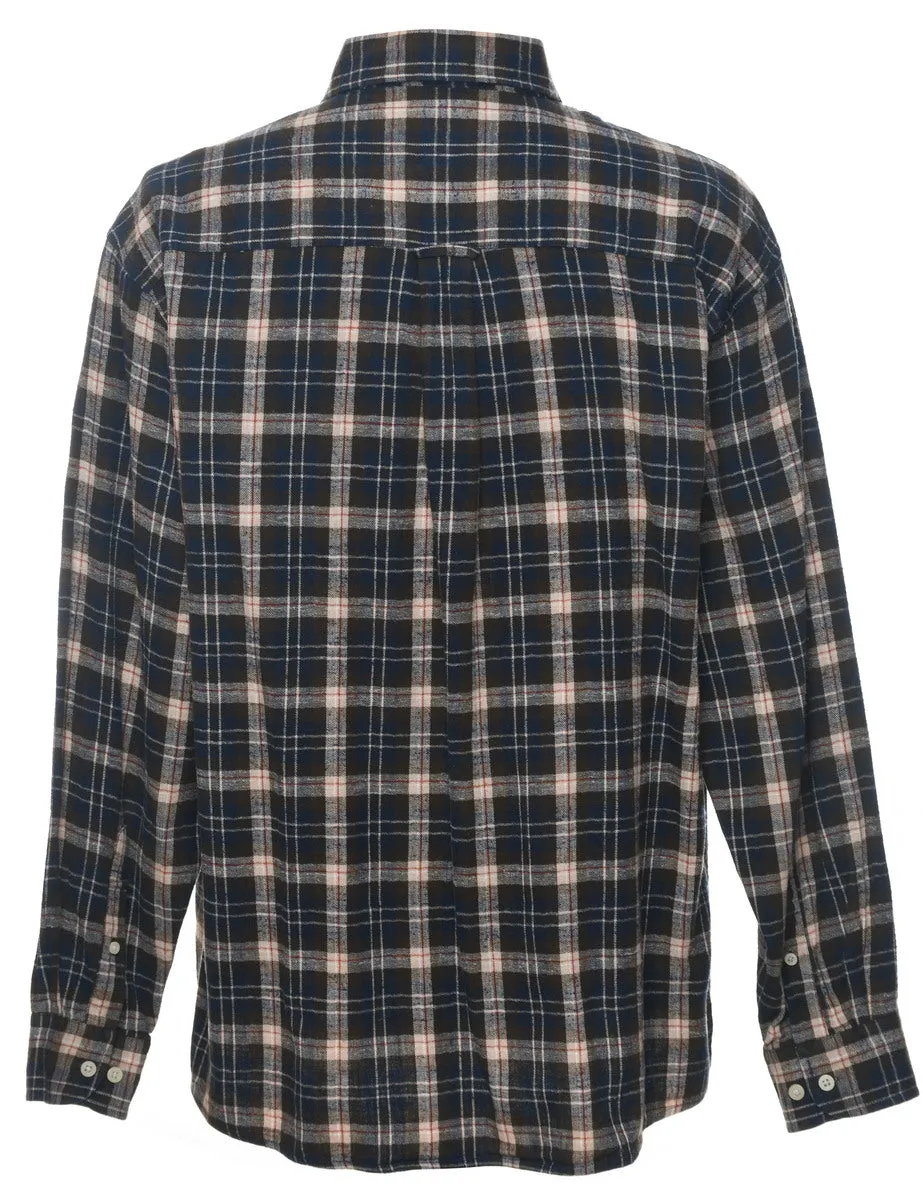 Navy Checked Shirt - XL