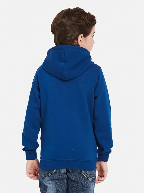 Octave Boys Typography Printed Hooded Fleece Sweatshirt