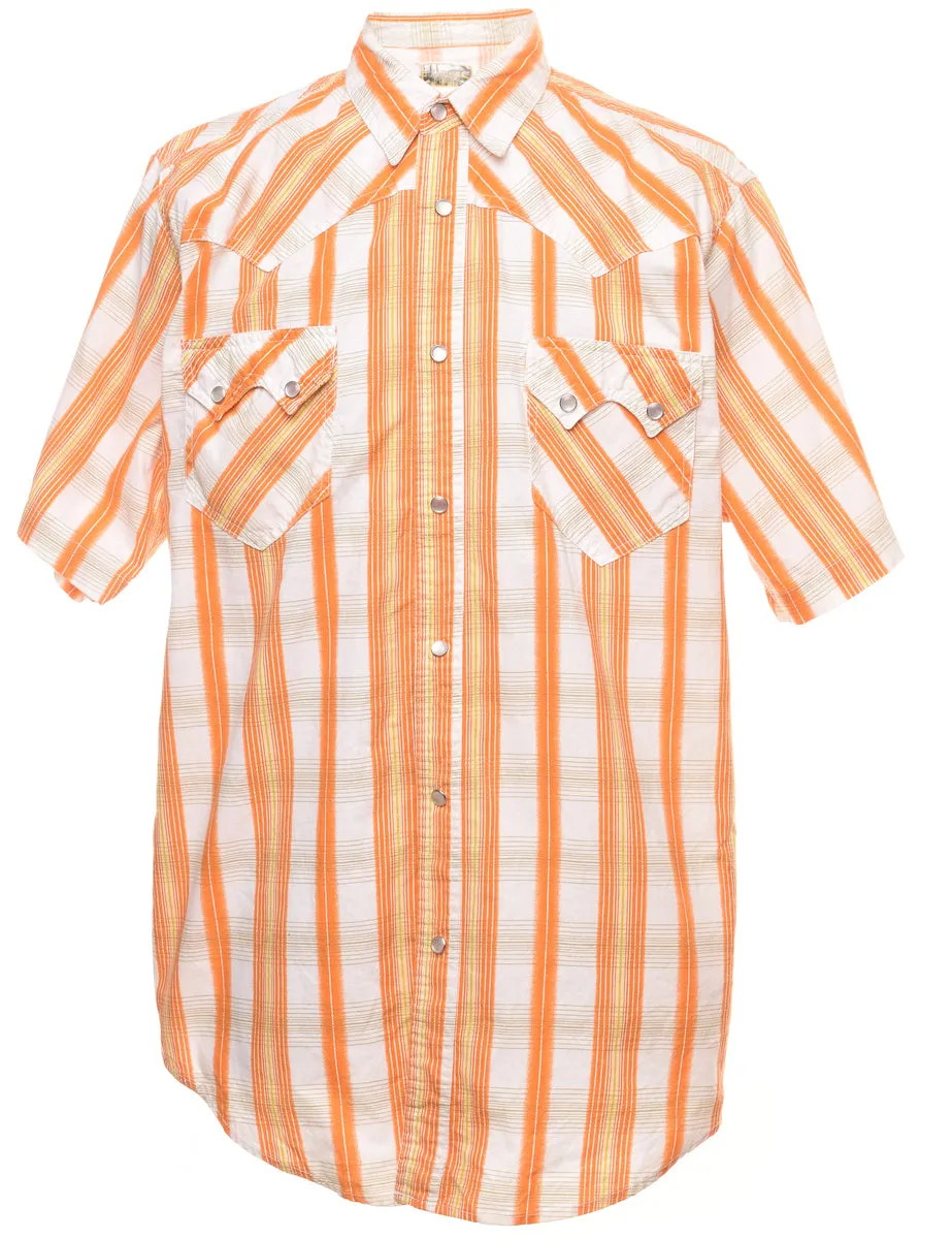 Orange Checked Shirt - M